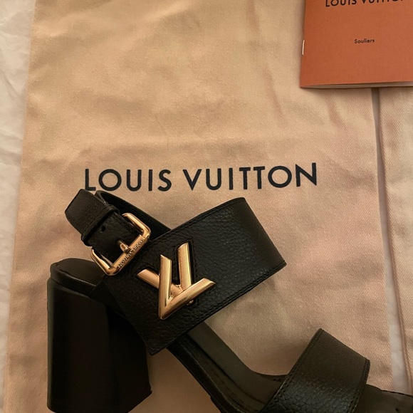 Louis Vuitton Black Block Heels, Size 34.5 - Picture 3 of 13